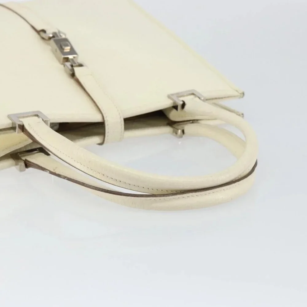 GUCCI Jackie Hand Bag Leather White Silver - Picture 8 of 16